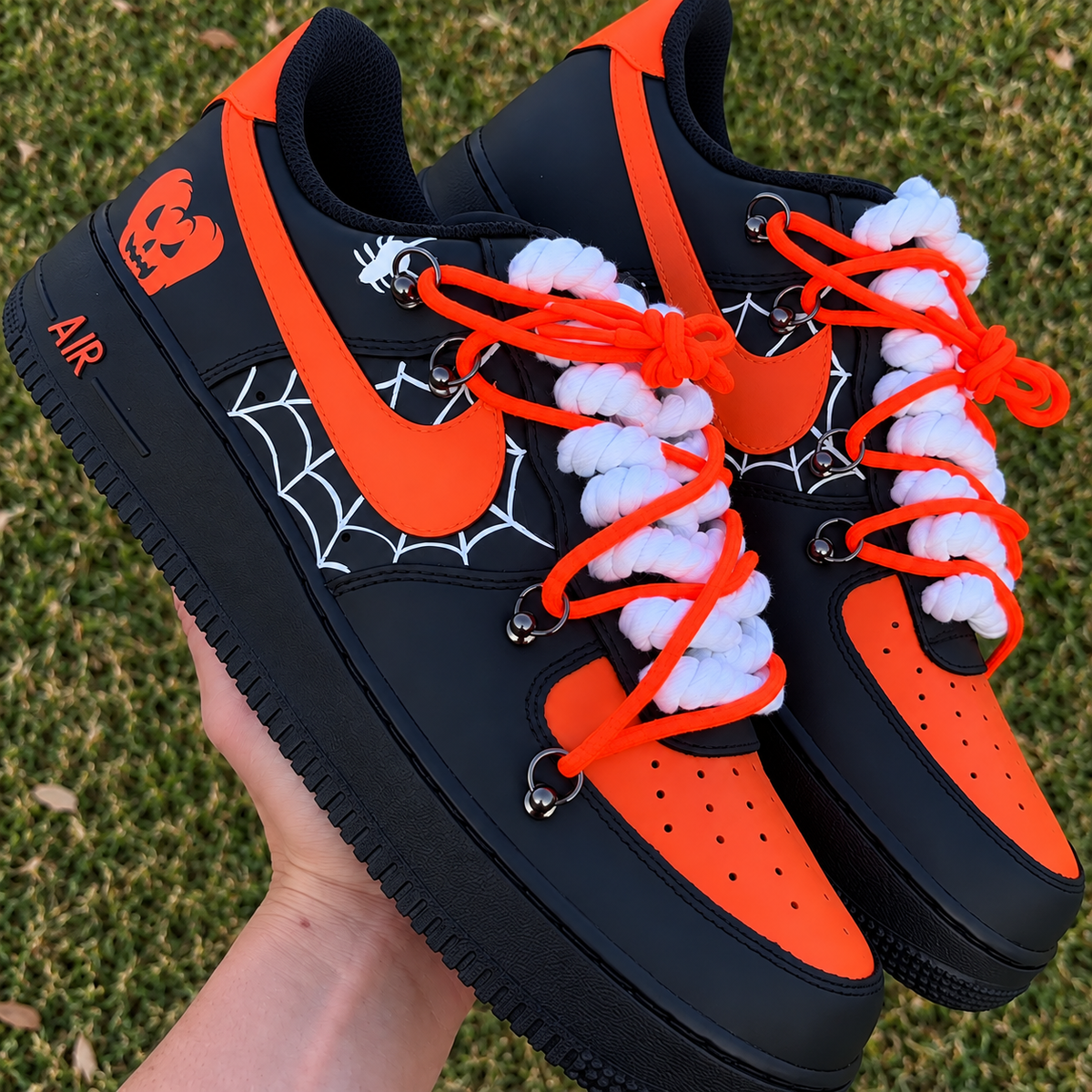 Black Orange Custom Sneakers