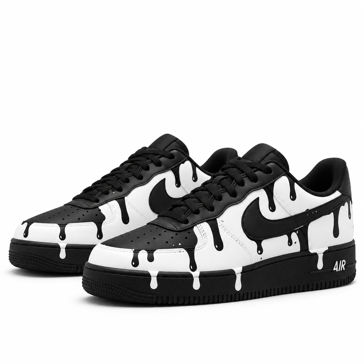 Black White Drip Custom Sneaker