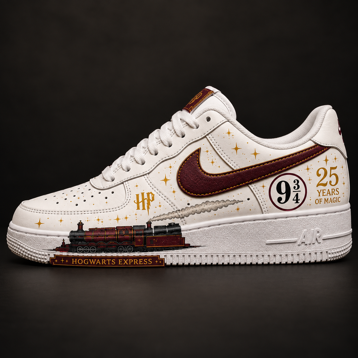 Magic Express Burgundy Custom Sneakers