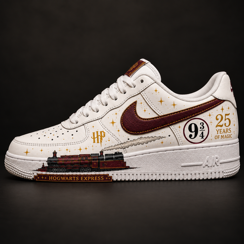 Magic Express Burgundy Custom Sneakers