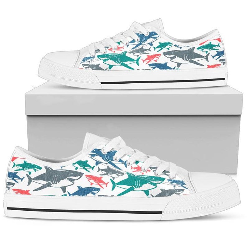 Low Top - Shark Shoes, Colorful Shark Sneakers
