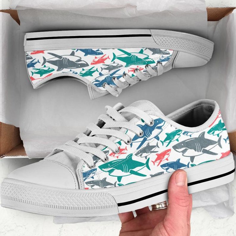 Low Top - Shark Shoes, Colorful Shark Sneakers