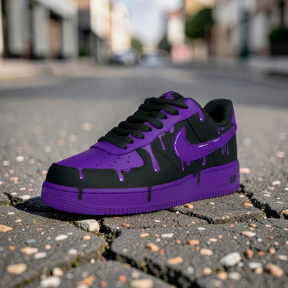 Black Purple Drip Custom Sneaker