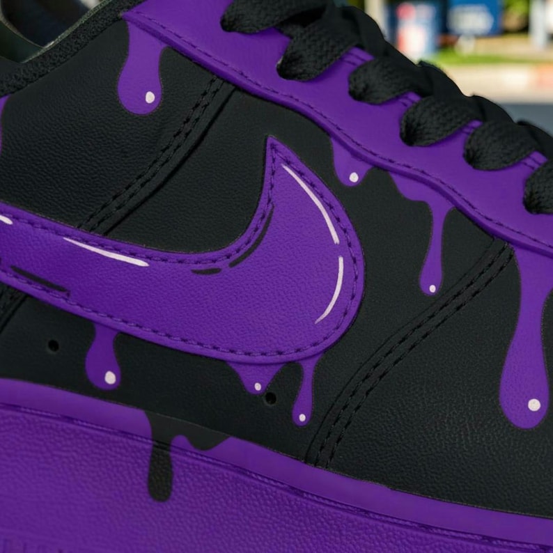 Black Purple Drip Custom Sneaker