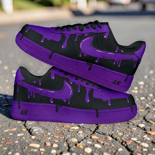 Black Purple Drip Custom Sneaker